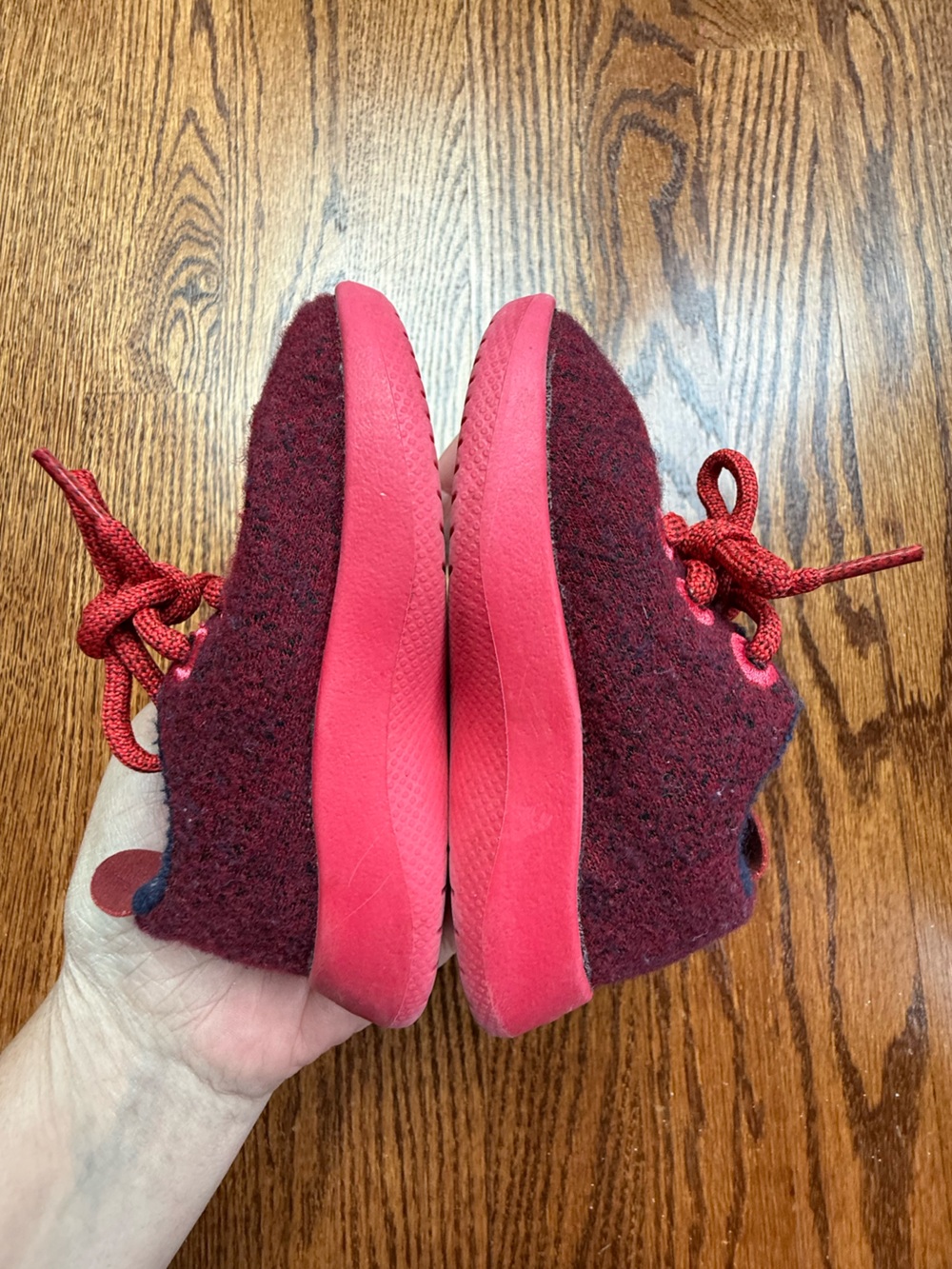 Allbirds Smallbirds Red Wool Runner Sneakers Sz T5 - Picture 5 of 8